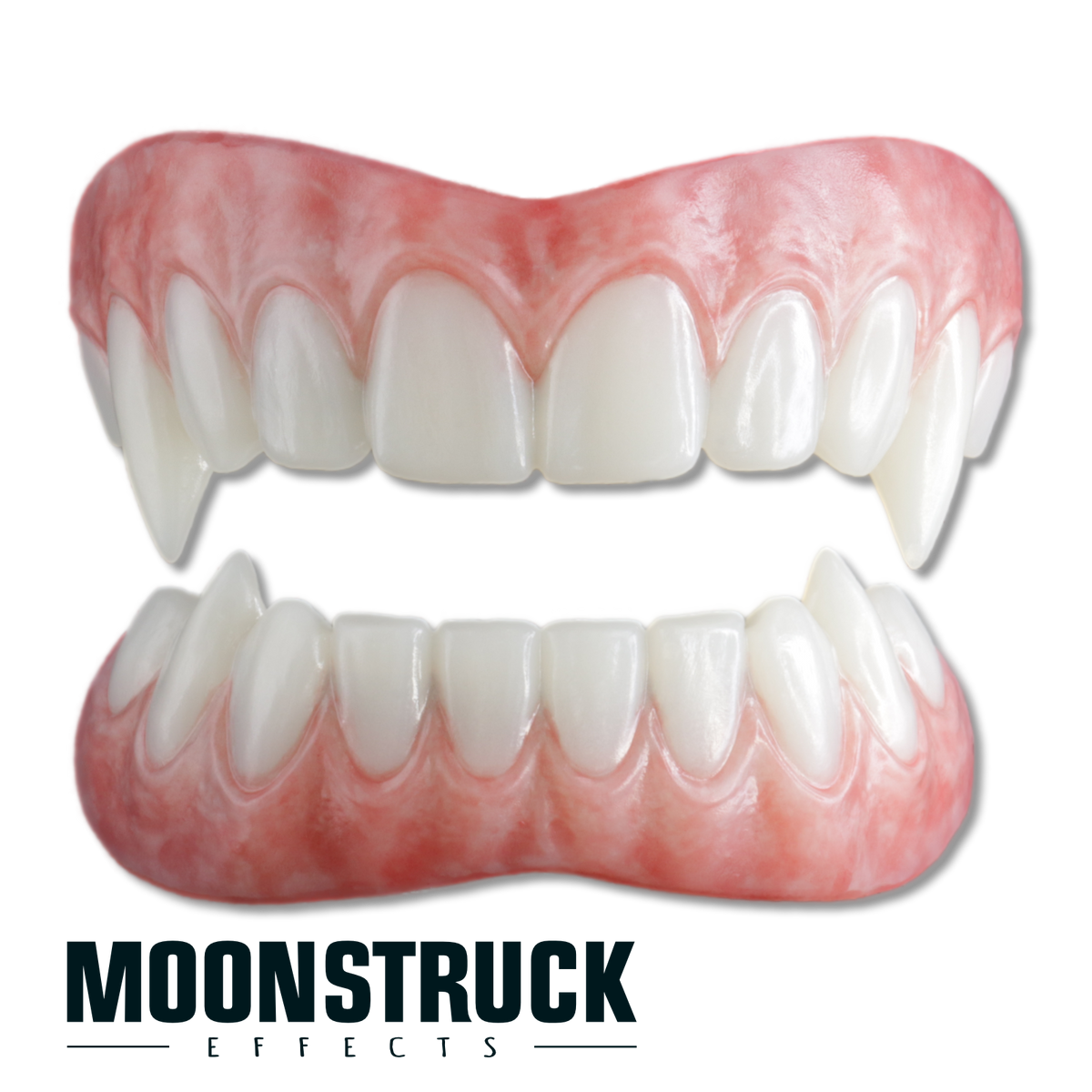 Morningstar Teeth full upper and lower FX teeth set with smooth ivory teeth, tapered upper fangs and smaller pointed lower canines